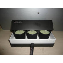 Promotion Gift Scented Black Glass Jar Candle Set